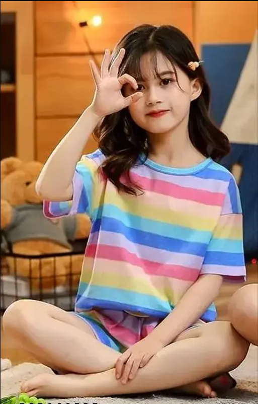 Rainbow Printed Co-ord Set for Girls