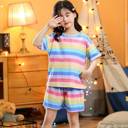 Rainbow Printed Co-ord Set for Girls